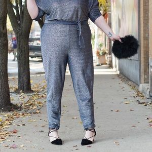 ellos Pants - Sparkly Silver Jumpsuit ellos Pants - Sparkly Silver Jumpsuit